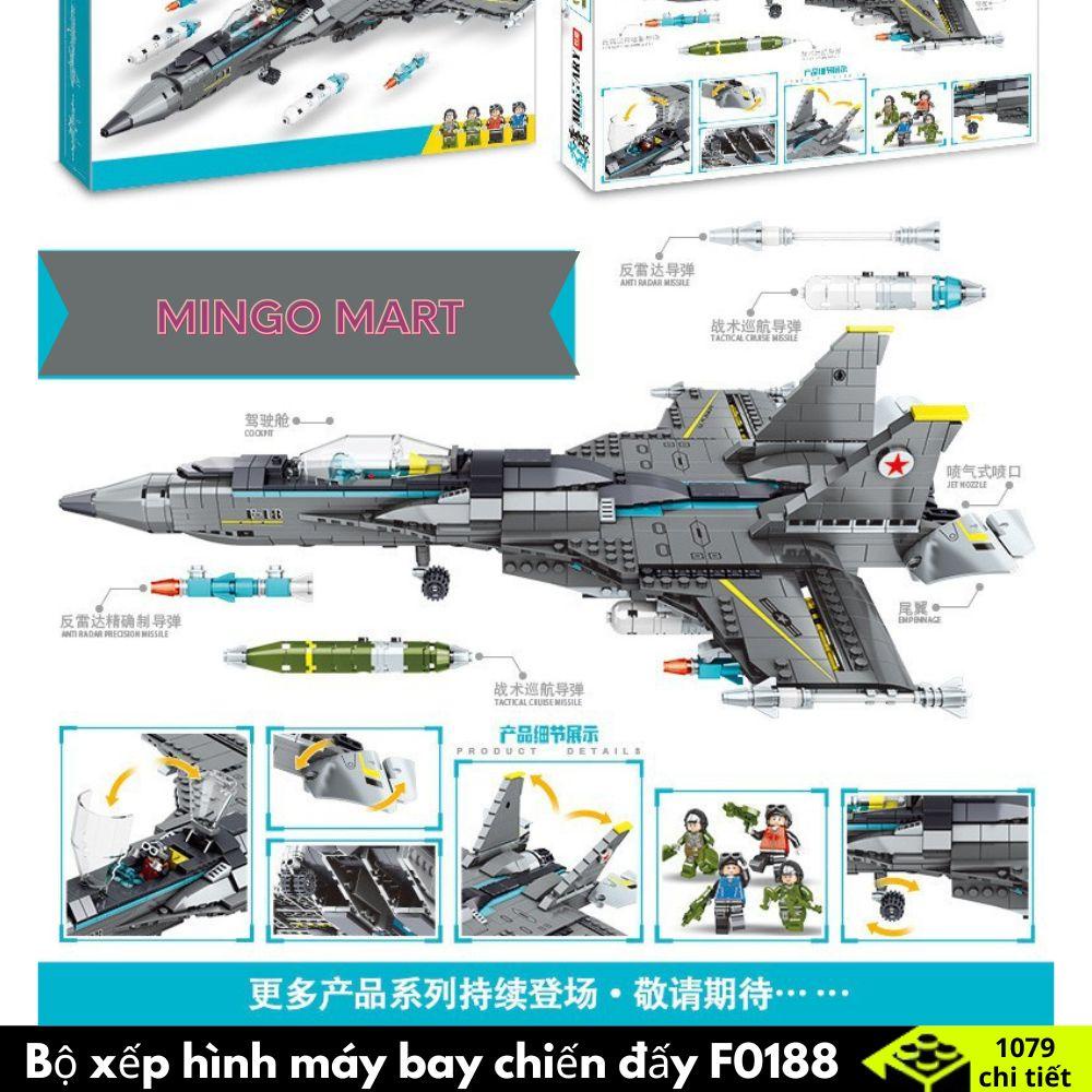 [1000+ Mảnh ghép] Đồ chơi Lắp Ráp Máy Bay Tàng Hình , chiến đâu cơ F22  Raptor Fighter dài 60 cm