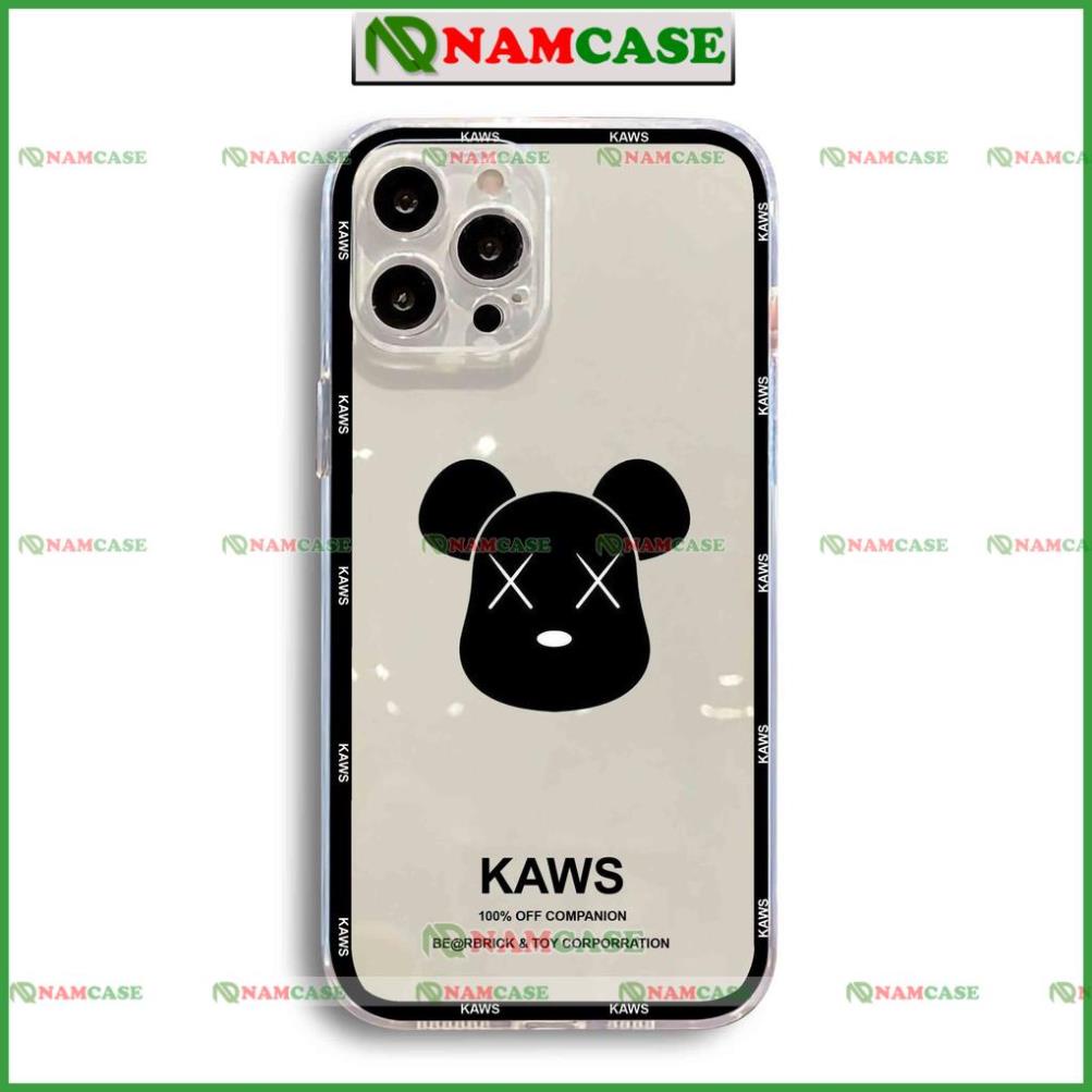 Ốp lưng gấu kaws cạnh vuông chống sốc silicon trong suốt bảo vệ camera iphone ip 6/6s/7/8/X/XS/11/12/13/14 Pro Plus Max