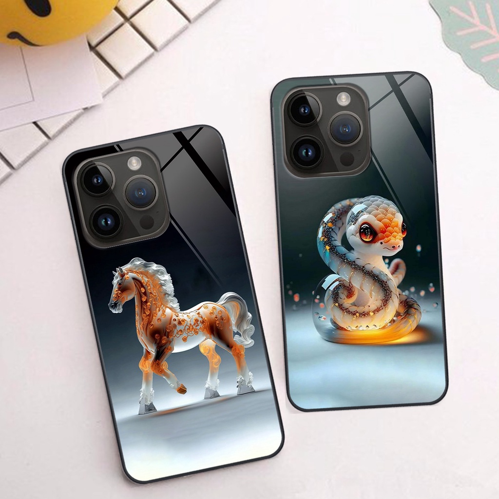 Ốp kính Iphone 14 / 14 PRO / 14 PRO MAX hình 12 con giáp cute dễ thương đẹp lung linh