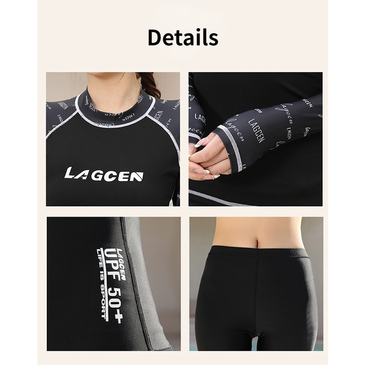 BBB Women’s Split Swimsuits Long-Sleeved Full Body Sunscreen Quick Drying Snorkeling Slimming Surfing Suit