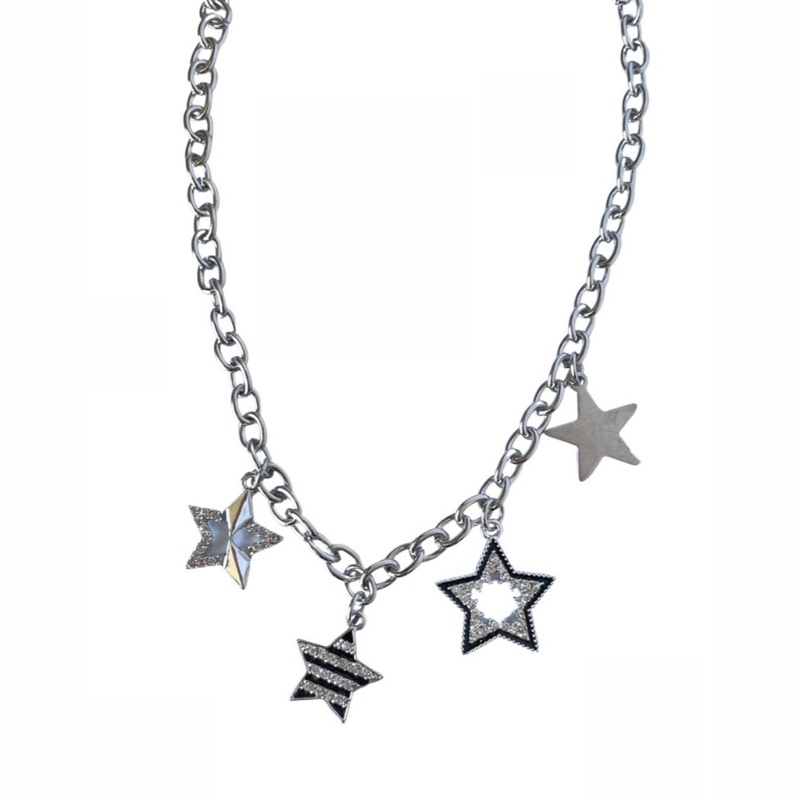 Vòng Cổ Choker Đính Đá Zircon Nhiều Ngôi Sao Ngọt Ngào Dễ Thương Thời Trang Cho Nữ