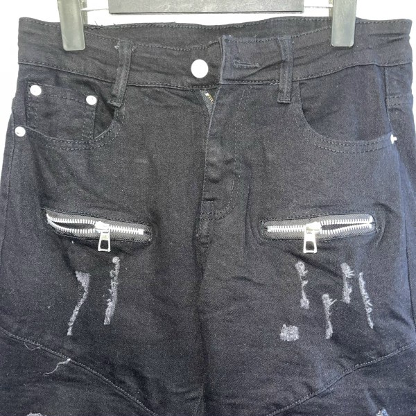 👇 Quần Jean A Play Boy, Quần Bò Rách Vá Da Nhăn Hoạ Tiết Thỏ Quần Biker Cao Cấp Vải Bò Không Ph