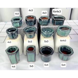 Combo 10 Chậu gốm mini trồng sen đá bonsai
