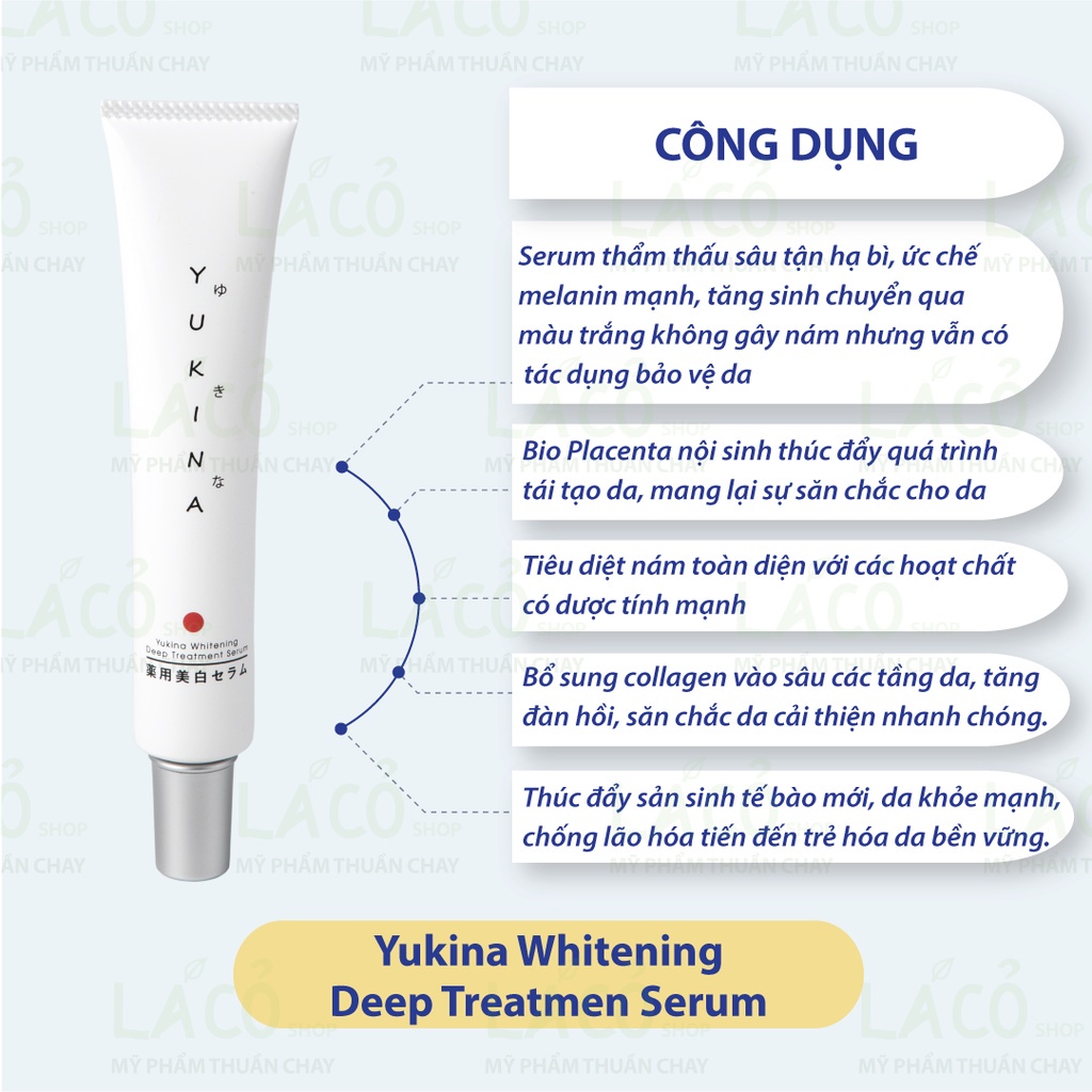 Bộ kem nám nhật YUKINA xóa nám tàn nhang chính hãng Yukina Nhật Bản Whitening Deep Treatment Serum nám sạm trắng sáng da