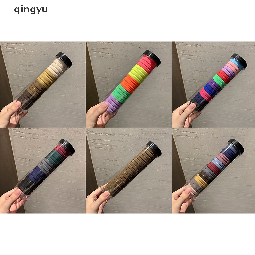 Bộ 20 Dây Cột Tóc Cao Su Co Giãn Nhiều Màu Sắc Cho Nữ