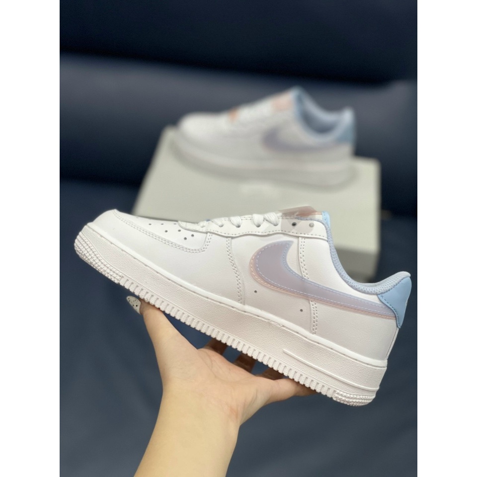 Giày thể thao nam nữ air force 1,giày sneaker njke af1 xanh hồng,af1 vệt xanh hồng ful box