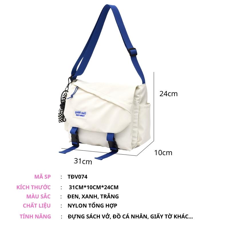 Túi tote đeo chéo nam nữ đi học đi chơi vải canvas size to, túi xách ulzzang unisex vải  thời trang rẻ đẹp OLUKA TĐV074