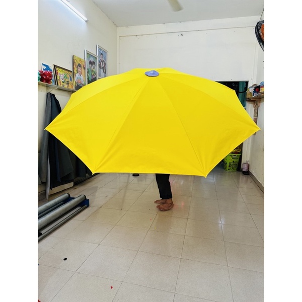 Ô dù 2m7-8 nan màu vàng vải bố dày tốt chống nước tuyệt đối