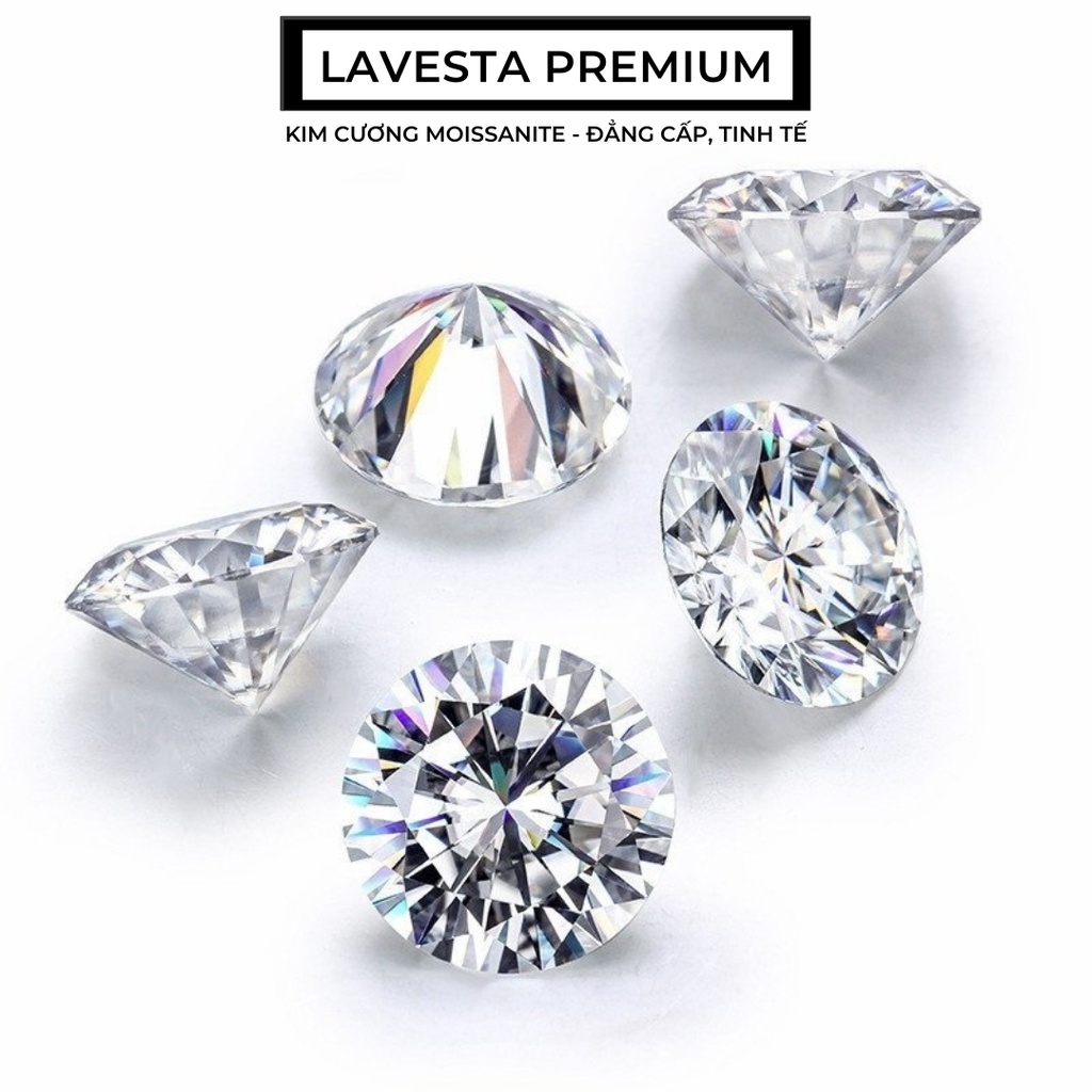 Kim cương nhân tạo Moissanite size từ 5-8 ly, kiểm định G.R.A Lavesta chính hãng KC01