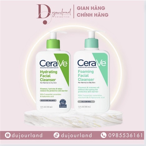 Sữa rửa mặt Cerave 355ml da dầu, da khô