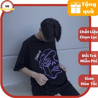 Áo thun phông logo tay nam nữ SAD STORY mặt cười khóc tay lỡ form rộng Unisex, Áo phông cộc tay đen trắng cute