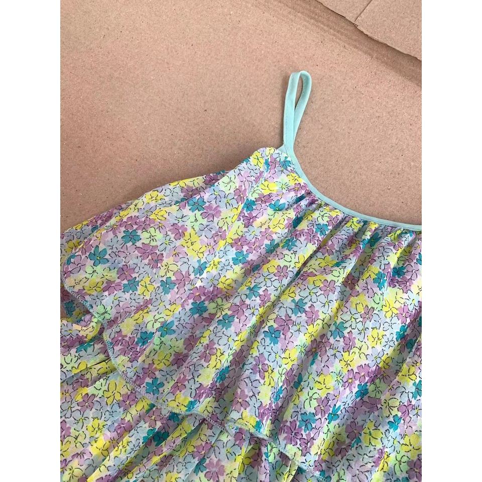 Váy dây hoa xanh cho bé gái VHM016