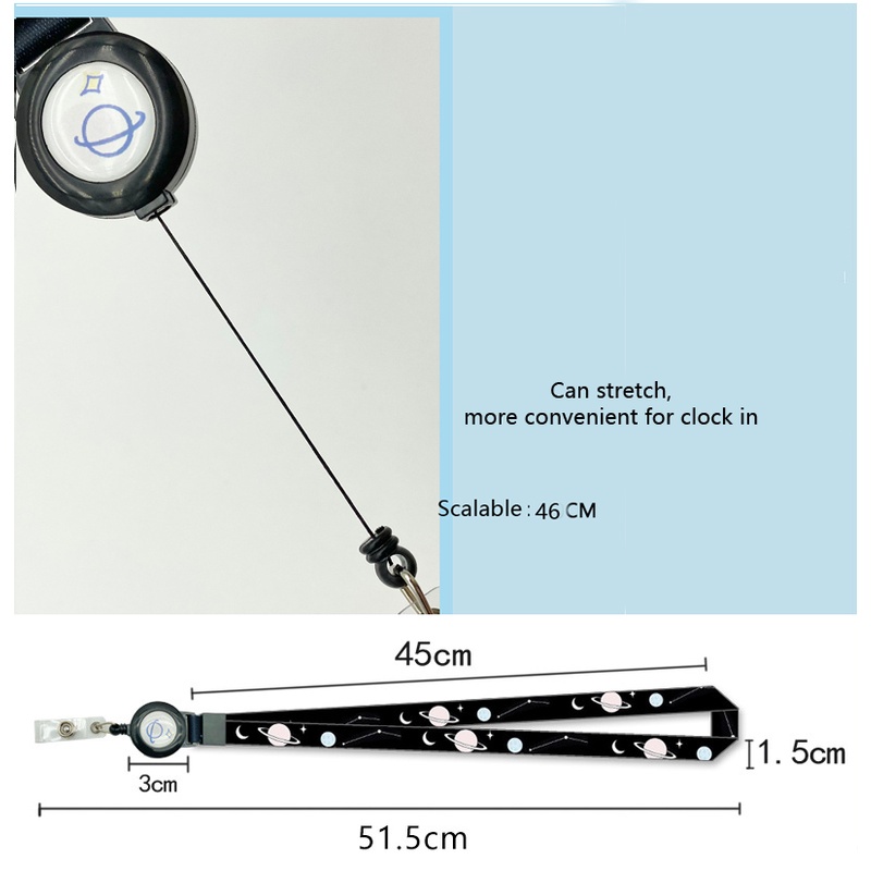 Dây Đeo Thẻ Co Giãn Họa Tiết Totoro Màu Đen Dễ Thương