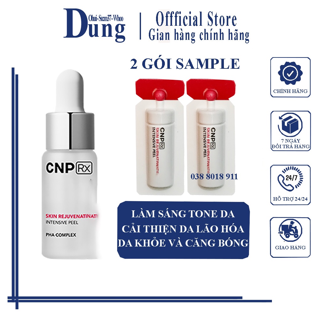 Combo 5 Vỉ Sample Peel tái tạo da chuyên sâu CNP Rx Skin Rejuvenating Intensive Peel 2mlx5