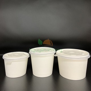 [Bán sỉ - Hoả tốc] 100 Tô Giấy Trắng Full Size Dùng 1 Lần Đựng Đồ Ăn