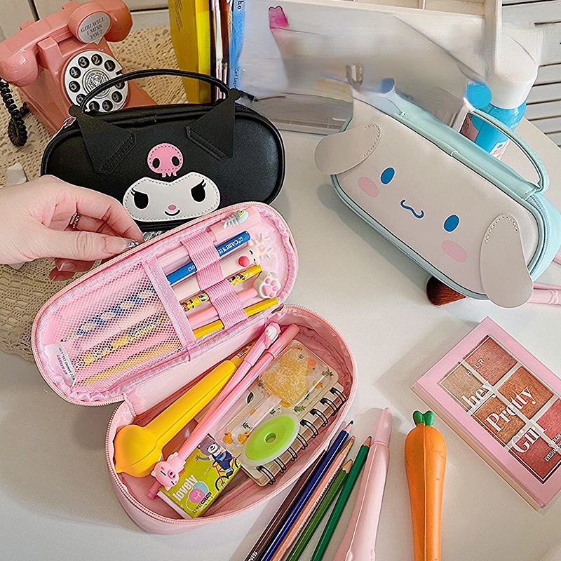 Túi Đựng Đồ Trang Điểm Cầm Tay Bằng Da PU In Hoạt Hình Melody Đáng Yêu Cho Học Sinh