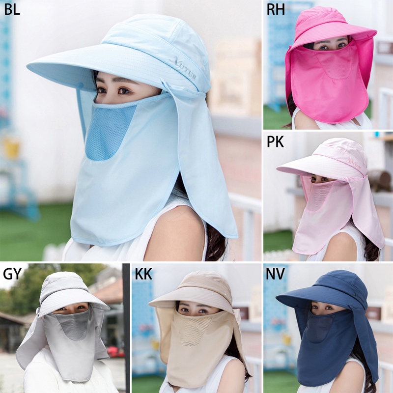 Mũ Chống Nắng Kèm Khẩu Trang Chống Tia Uv Cao Cấp Thời Trang Mùa Hè Theo Phong Cách Hàn Quốc Cho Nữ