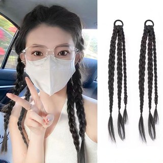 Set 2 bím tóc giả thắt bím màu đen cho nữ tập boxing