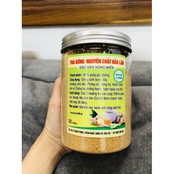 Trà Gừng gió đường phèn Hòa Tan(1kg 2 hộp)Làm từ gừng gió và Đường phèn thủ công không chất bảo quản