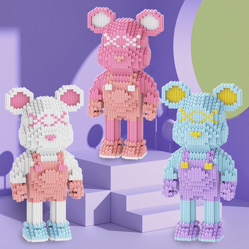 Đồ chơi lắp ráp mô hình gấu bearbrick cho bé, đồ chơi xếp hình khối giúp bé phát triển tư duy BIACARE