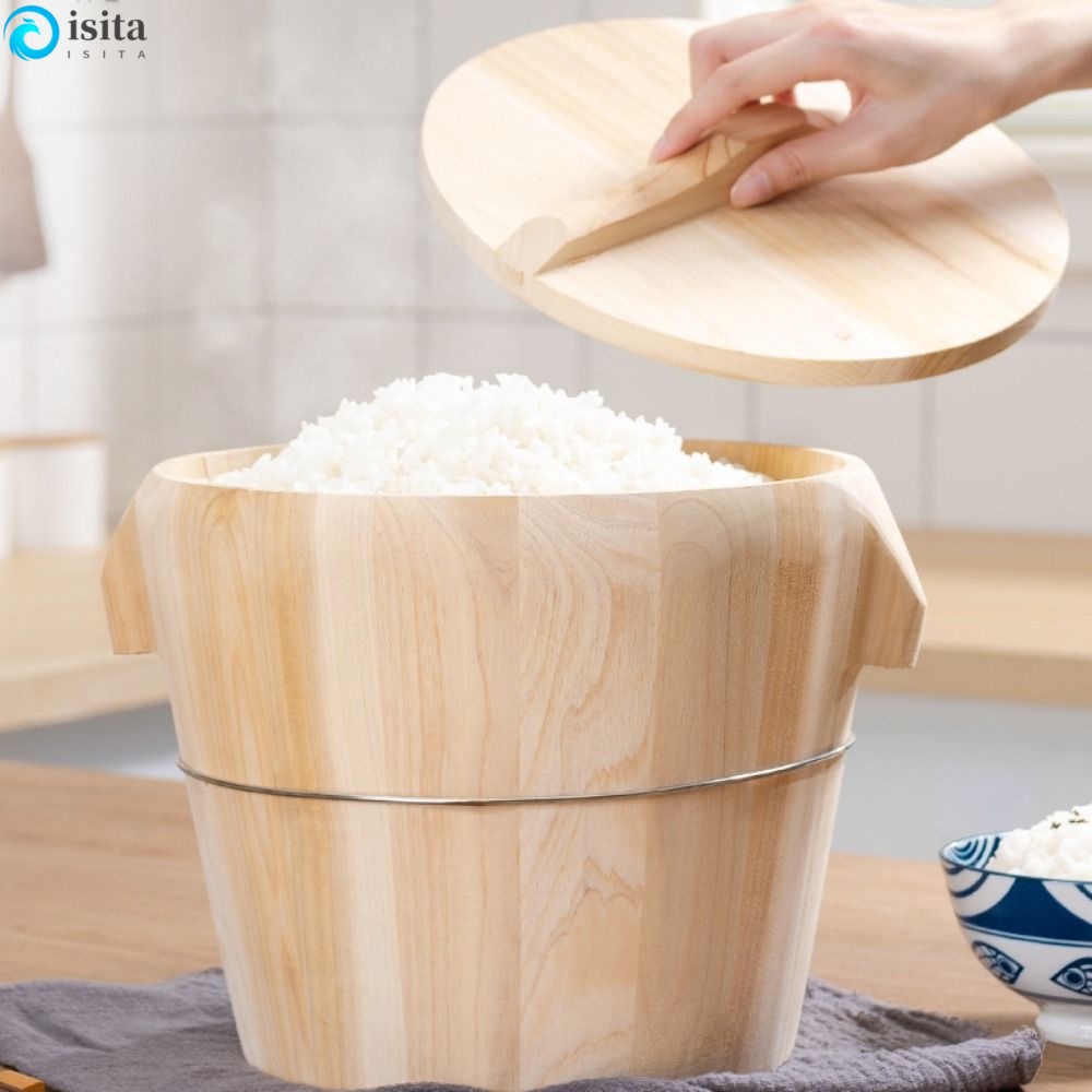Nồi Hấp Cơm ISITA Bằng Gỗ Có Tay Cầm Thủ Công Bền Bỉ