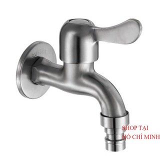 Vòi hồ - vòi máy giặt Inox SUS 304, Hồ Tay đúc,