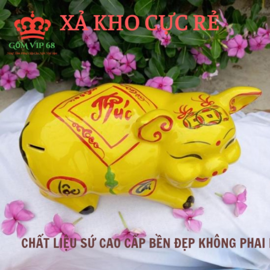 Heo Đất Nằm Mắt Híp, Ống Đựng Tiết Kiệm, Đẹp Lung Linh
