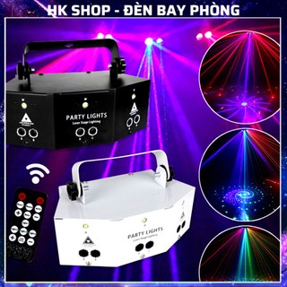 Đèn Chiếu Laser 9 mắt cảm biến âm thanh - Đèn bay phòng đèn cảm biến nhạc karaoke đèn sân khấu giá rẻ