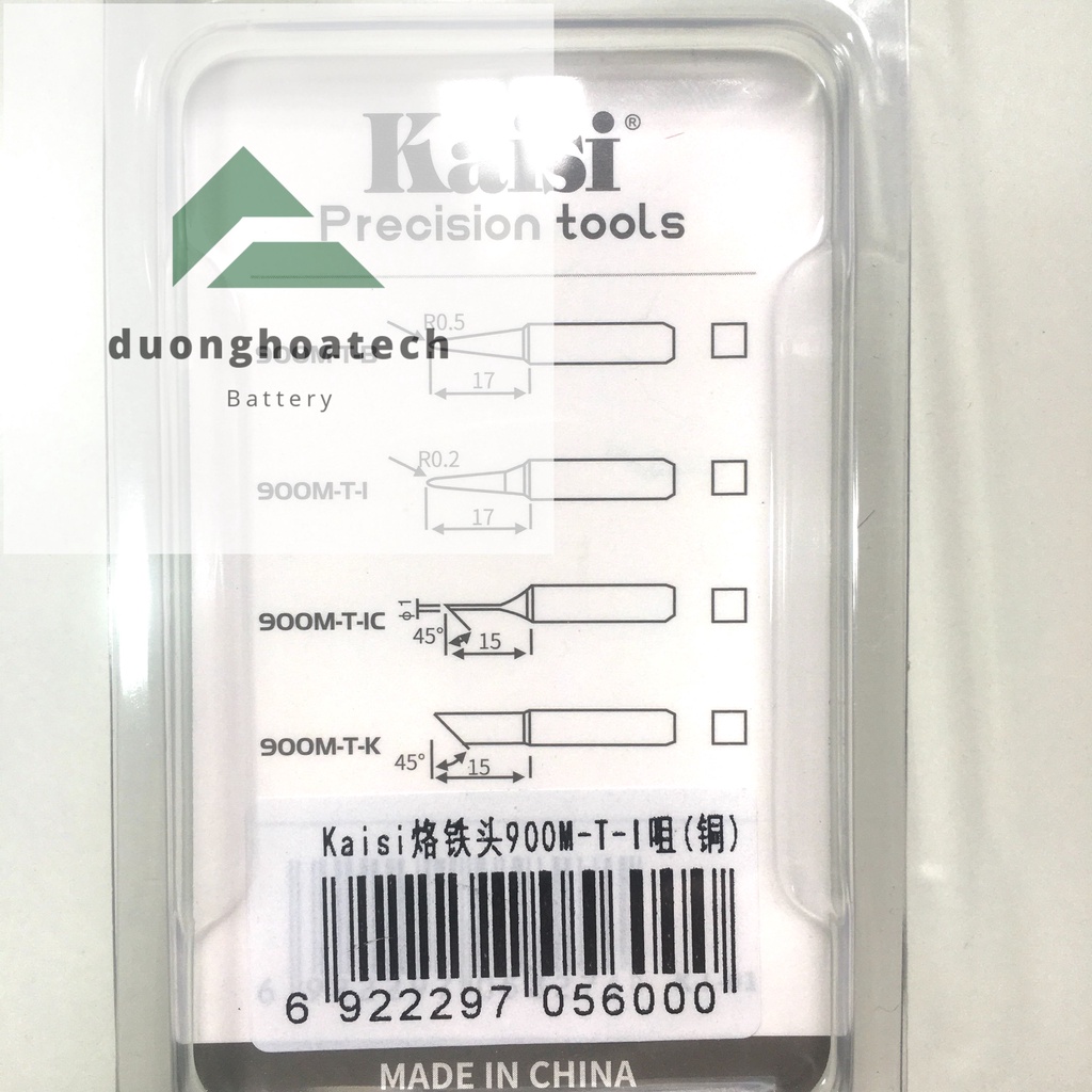 Mũi Hàn Đồng KAISI Loại Nhọn 900M-T-I Dùng Cho Máy Hàn 936
