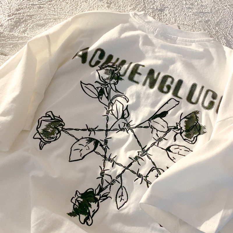 Áo thun NRVP tay ngắn in hình thời trang đường phố Hàn Quốc cho nữ