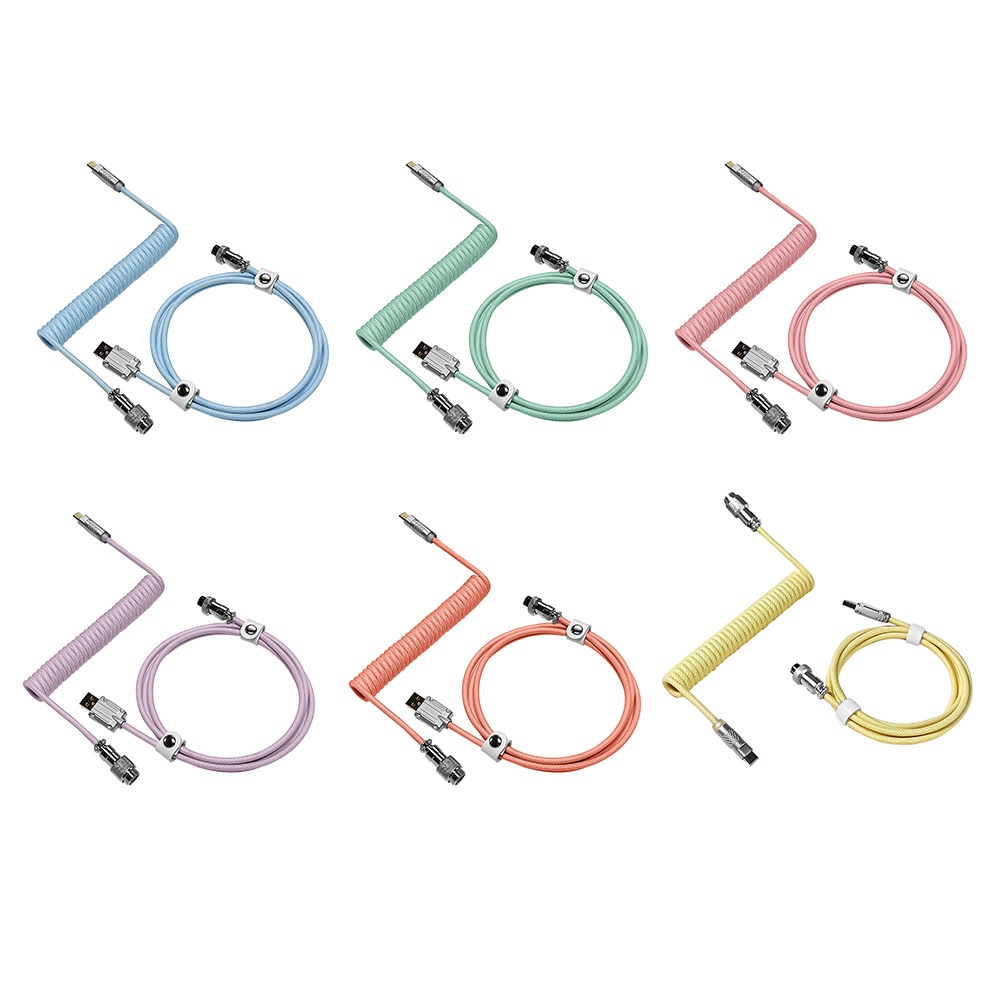 Dây Cáp Truyền Dữ Liệu Xoắn Ốc Type-C Sang USB Cho Bàn Phím Cơ