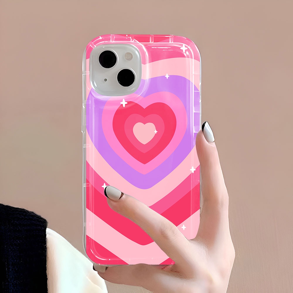 Ốp Điện Thoại Tpu Viền Dẻo In Hình Trái Tim Đỏ Cho iphone 14promax 11 13 12 7Plus X XS Max