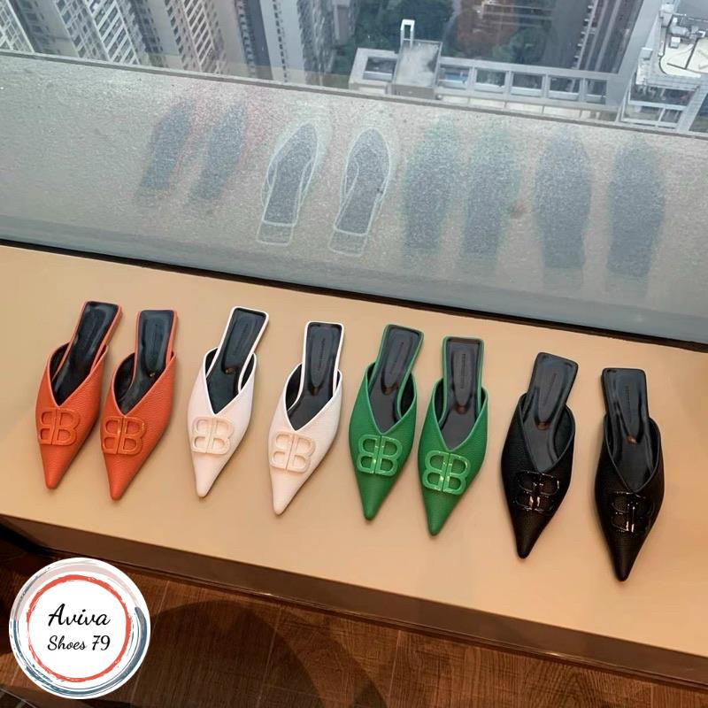 Giày sục mũi nhọn  da sần xinh xắn hót quanh năm.