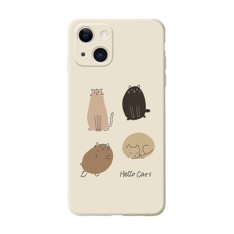 Ốp Điện Thoại Hình Mèo Dễ Thương Cho IPhone 6 6S 11 7 8 Se 2020 X XR XS Plus 12 13 14 PRO mini MAX