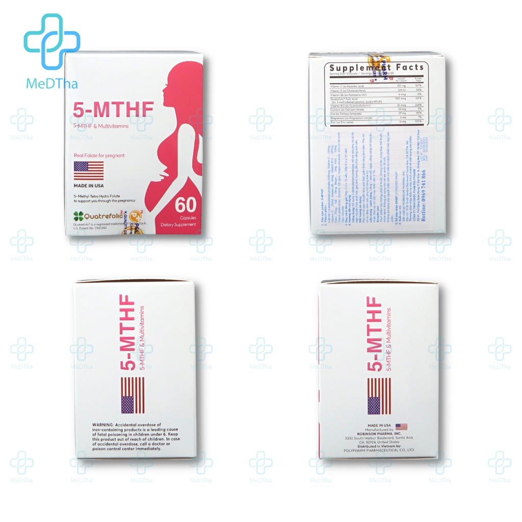 5-MTHF - Bổ Sung Acid Folic / Folate, Sắt, Vitamin Tổng Hợp, Hỗ Trợ Sinh Sản, Ngăn Dị Tật Thai Nhi