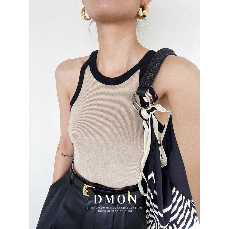 Hhjdxddmon Áo Thun Ba Lỗ Dáng Chữ I Phối Màu Tương Phản Thời Trang Xuân Hè 2023