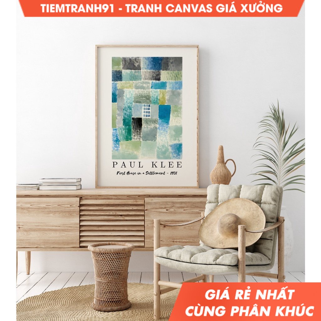 Tranh treo tường Paul Klee First House in a Settlement, Paul Klee Exhibition Poster, Pul Klee, Paul 