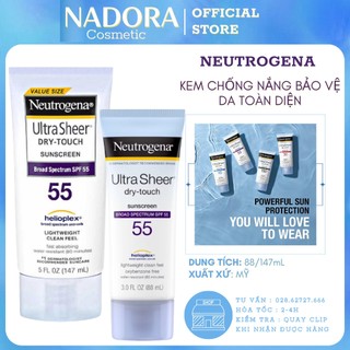 [Đủ Size] Kem chống nắng Neutrogena Ultra Sheer Dry-Touch Sunscreen SPF 55