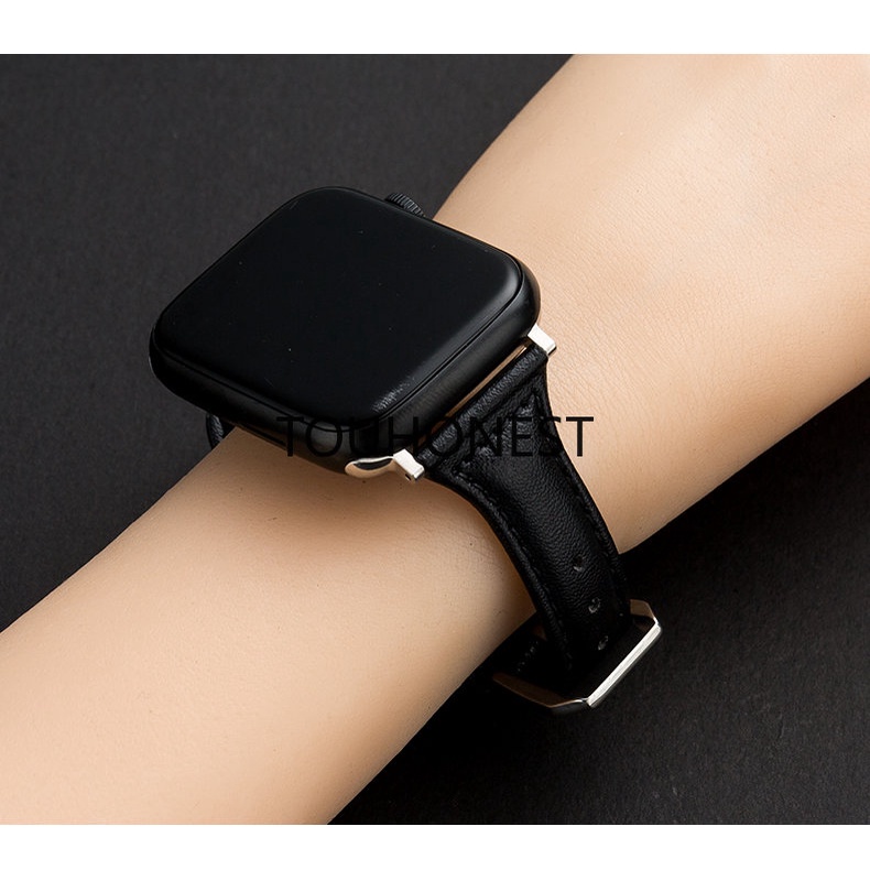 Dây Đeo Bằng Da Sang Trọng Cho Đồng Hồ Thông Minh Apple Watch 7 6 5 SE 8 4 3 2 38mm 40mm 41mm 42mm 44mm 45mm 49mm T500 T700