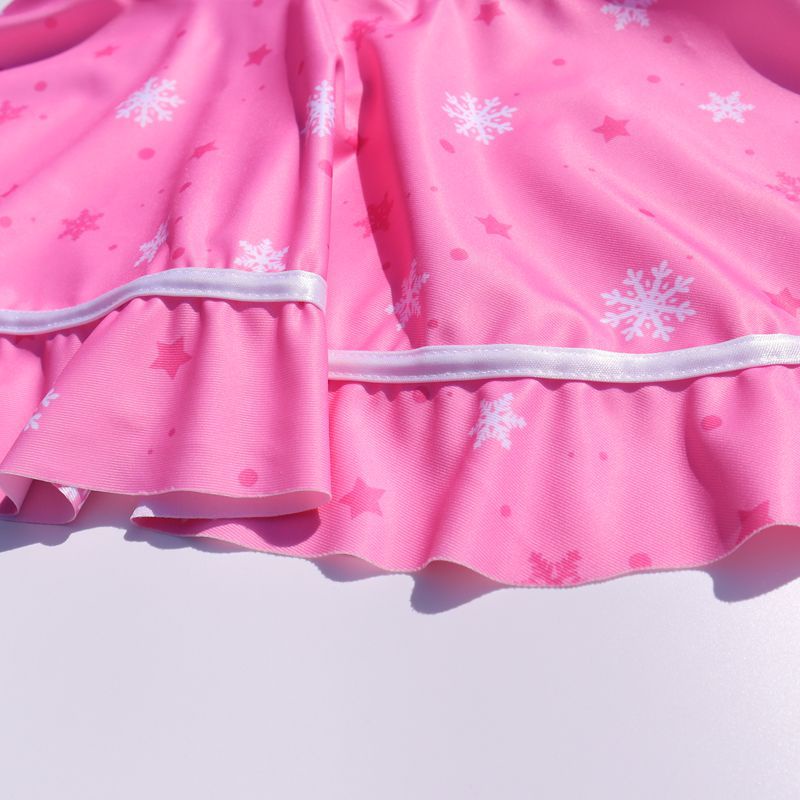 Bộ Đồ Bơi Hai Mảnh Áo + Quần Ngắn Tay In Hình Elsa Cho Bé Gái