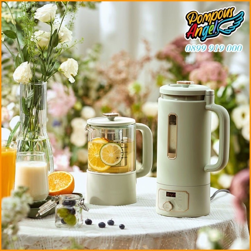 Máy làm sữa hạt kèm bình trà dưỡng sinh BEAR DJJ-B05Q2 màu xanh bảo hành 12 tháng