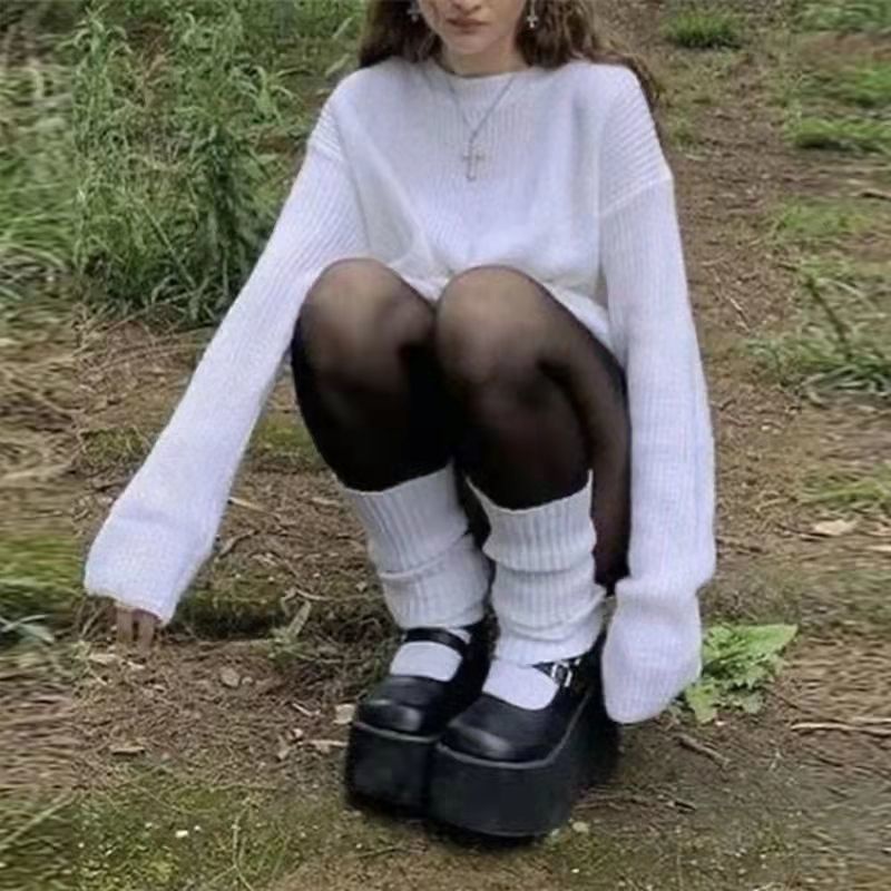 Giày Da Đế Xuồng Phong Cách Gothic Thời Trang Cho Nữ