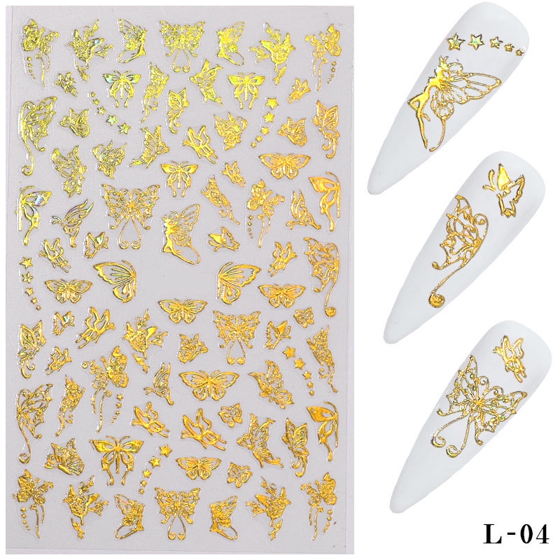 Sticker Dán Móng Họa Tiết Bướm 3D