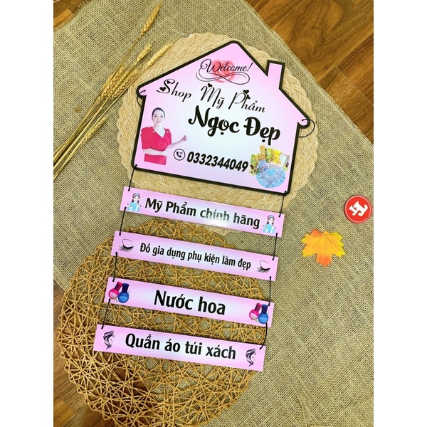 BẢNG HIỆU 4 TẦNG TREO CỬA GỖ DÁN DECAL 30x40cm IN 1 MẶT (chat với shop để chốt size)