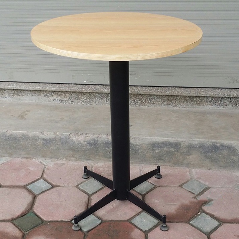 Bàn Tròn Bàn Trà Cafe Trụ sắt mặt gỗ MDF đường kính 60cm