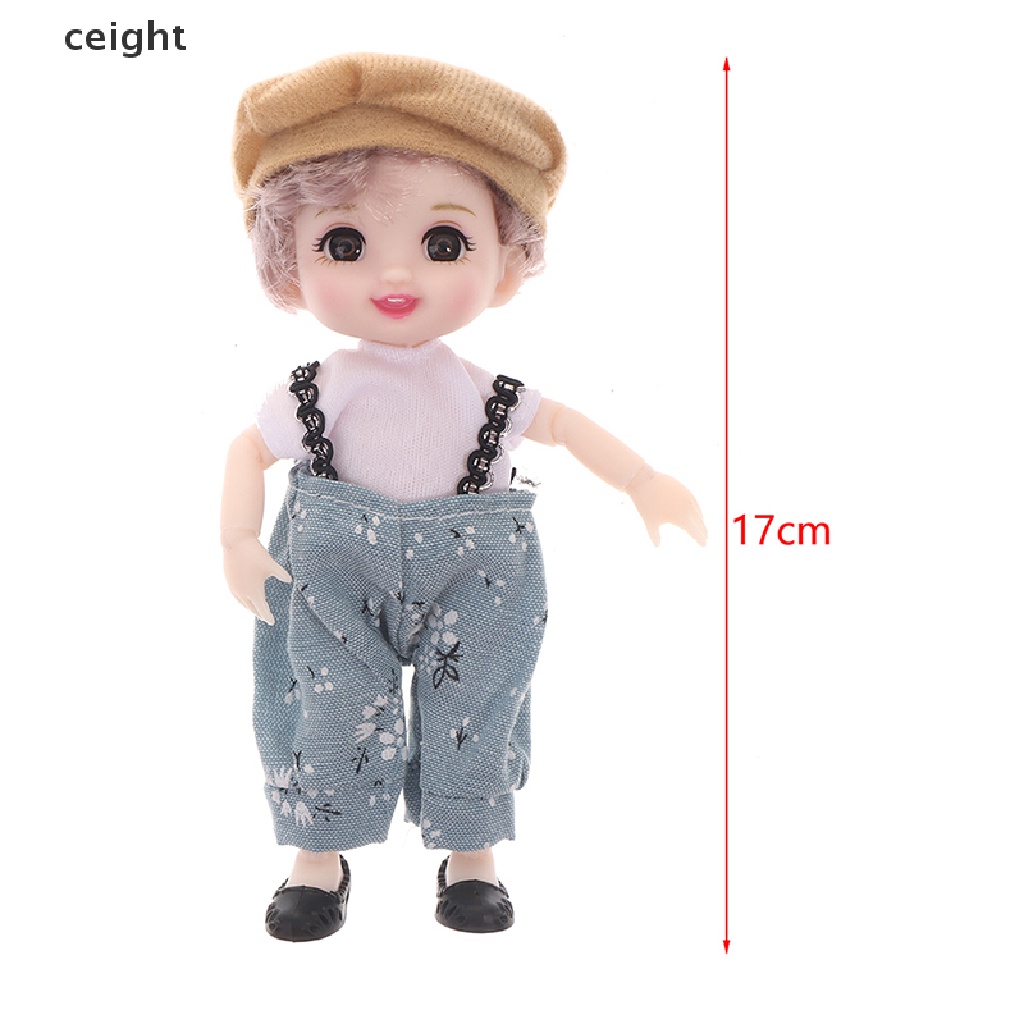 Búp Bê Bé Gái Mắt To 3D Có Khớp Cử Động 17Cm DIY