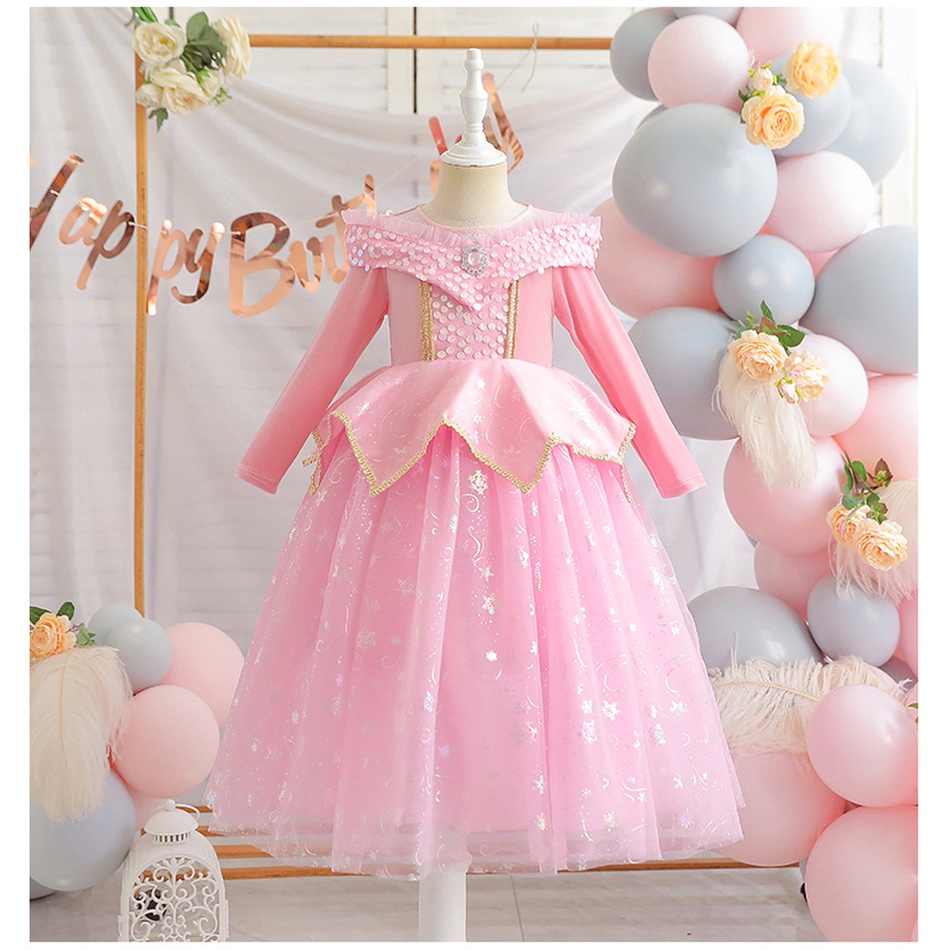 Đầm Hóa Trang Công Chúa Màu Hồng Xinh Xắn Cho Bé Gái