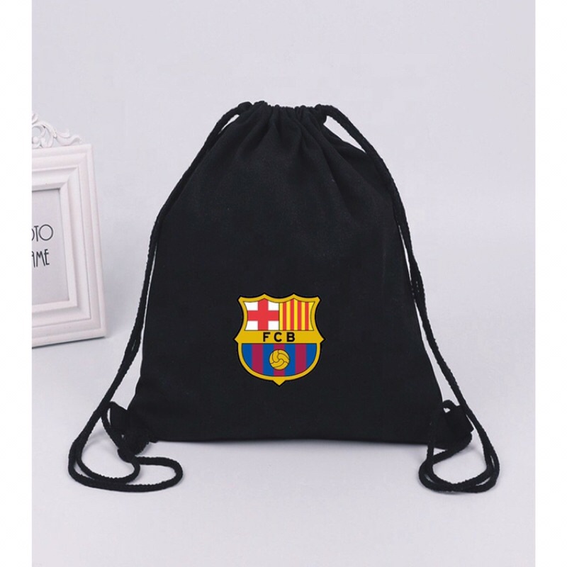 Túi balo dây rút logo clb bóng đá màu đen chất vải chống thấm Loại 1