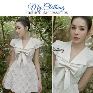 Đầm/váy ren hoa nổi đính nơ tiểu thư siêu nhẹ nhàng My.Clothing V40