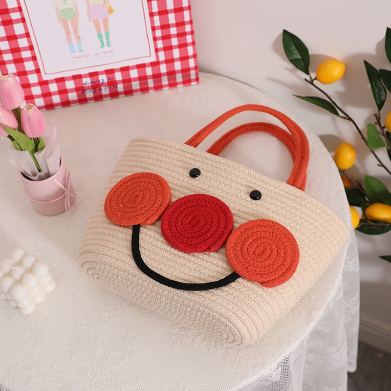 Túi Xách Mua Sắm Bằng Vải cotton Dệt In Hoạt Hình Dễ Thương Cho Nữ